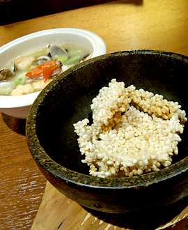 居酒屋　感　石焼海鮮あんかけおこげ